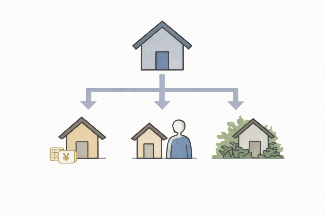 空き家を売る・貸す・放置の判断イメージ図