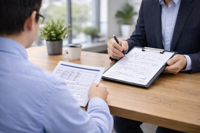 不動産査定について相談しているイメージ